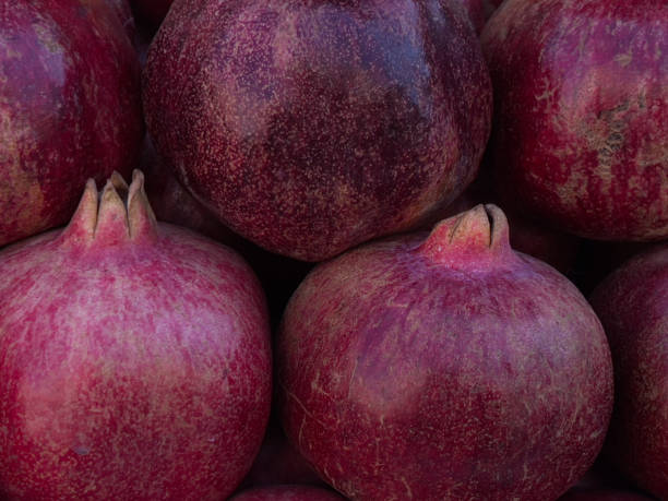 Pomegranates close-up stock photo