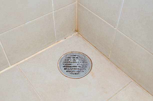 istock Dirty bathroom with hair in the drain 178271428