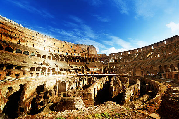 Modern day interior of Colosseum in Rome Italy inside of Colosseum in Rome, Italy inside the colosseum stock pictures, royalty-free photos & images