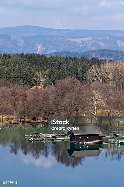 Wooden Hut On A Lake Stock Photo - Download Image Now - Austria, Blue, Brown