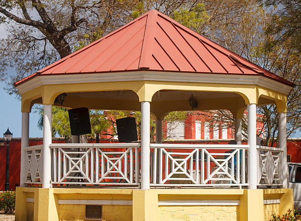 istock Yellow White and Red Gazebo 178279308