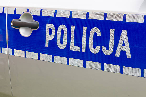 istock Polish police car sign 178279430