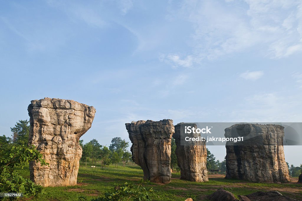 Mor Hin Khao Chaiyaphumthailand.kgm Stonehenge da Tailândia - Royalty-free Anoitecer Foto de stock