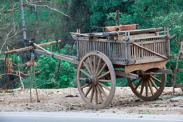 istock Old wooden cart Thai style 178280012