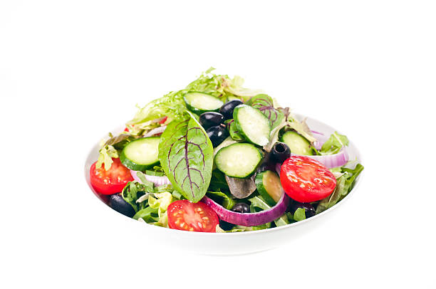 istock Bowl of fresh mesclun salad isolated over white 178281411