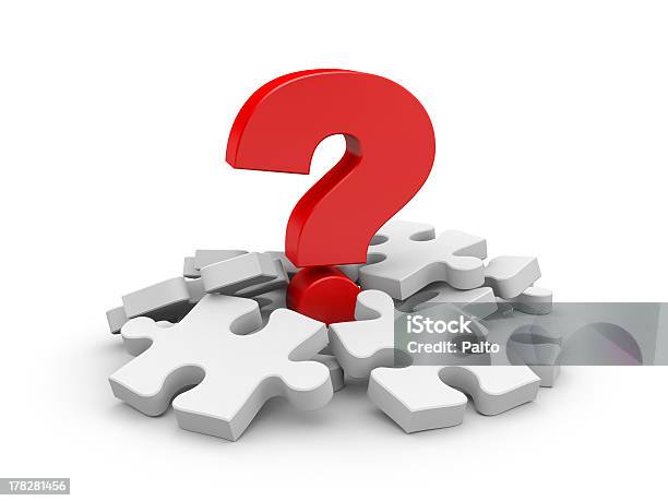 Frage Mit Puzzles Stockfoto und mehr Bilder von Fragezeichen - Fragezeichen, Puzzle, Aktivitäten und Sport
