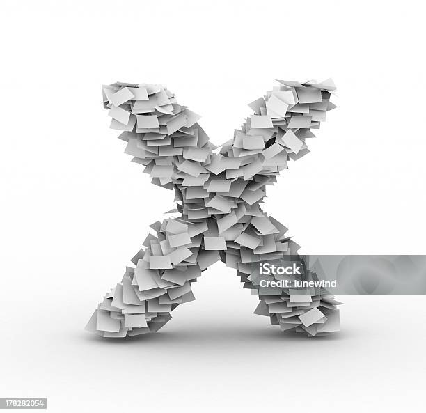Letter X Stacked From Paper Sheets Stock Photo - Download Image Now - Abstract, Letter X, Alphabet