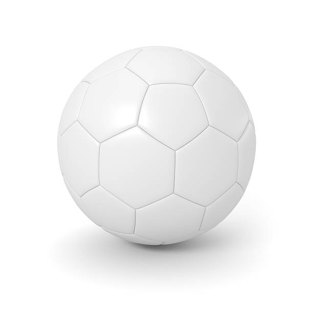 piłka nożna - computer graphic digitally generated image three dimensional shape isolated on white zdjęcia i obrazy z banku zdjęć