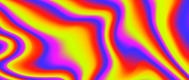 istock Psychedelic iridescent background. Bright neon holographic wallpaper. Blue pink green red wave fluid gradient texture. Vector abstract acid trippy backdrop for banner, poster, cover, print, flyer 1782846544
