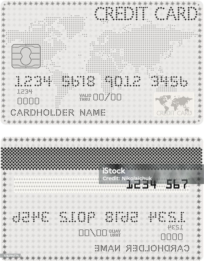Karta kredytowa z gwiazd w kolorze czarnym i białym. - Grafika wektorowa royalty-free (Biznes)