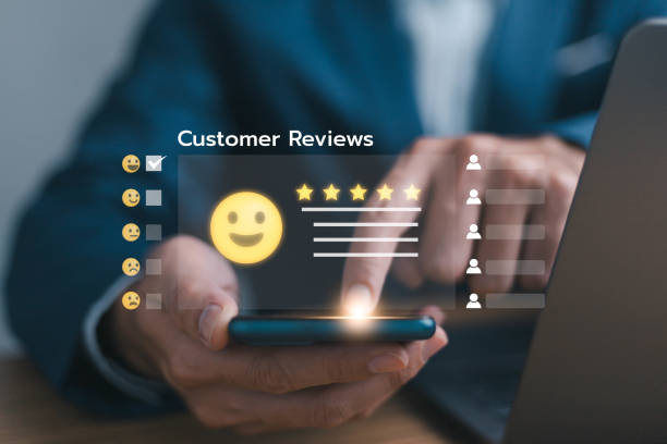istock Customer review satisfaction feedback survey concept, service experience rating online, good reviews 5-star rating, product client result happy reputation product client result good quality most. 1782851379