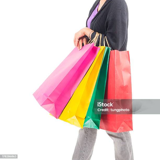 Woman With Shopping Bags Stock Photo - Download Image Now - Adult, Adults Only, Bag