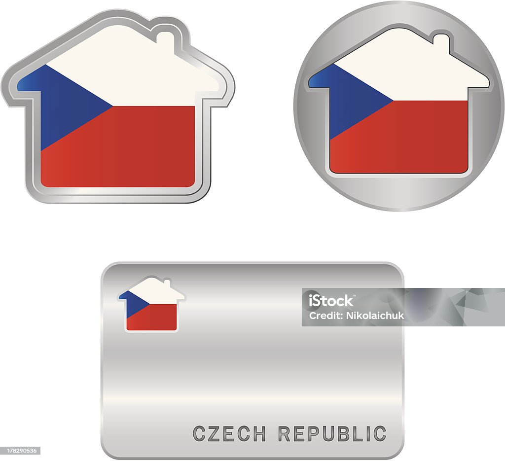 Ikona DOM na Flaga Czech - Grafika wektorowa royalty-free (Aranżować)