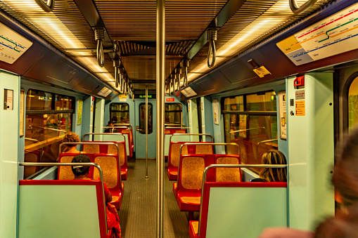 A mockup of vintage train carriage for a feature film set.