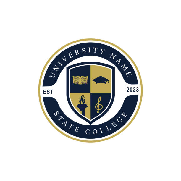 stockillustraties, clipart, cartoons en iconen met university college school badge design vector image. education badge design. university high school emblem - universiteit