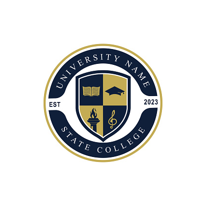 University college school badge design vector image. Education badge  design. University high school emblem