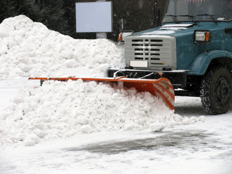 snow removal machine at work