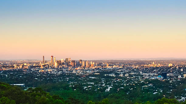 brisbane city с гора лысуха-tha - tha стоковые фото и изображения