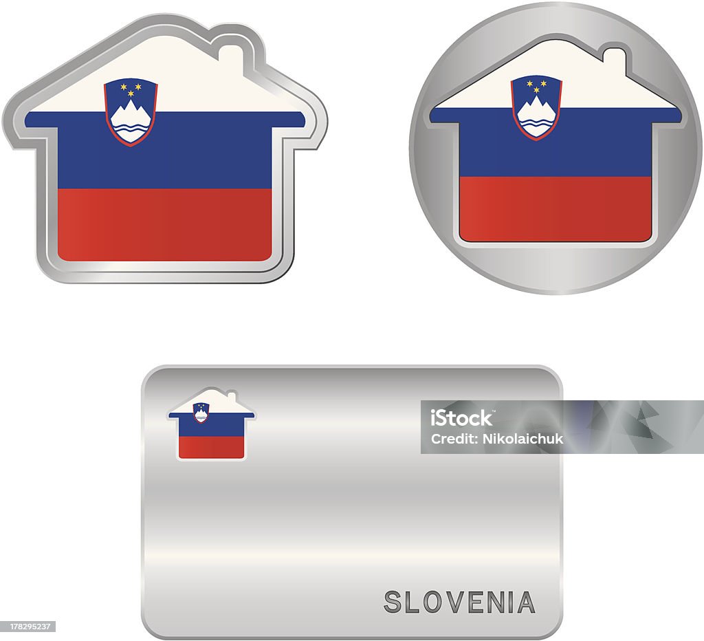 Ikona DOM na Flaga Słowenii - Grafika wektorowa royalty-free (Aranżować)