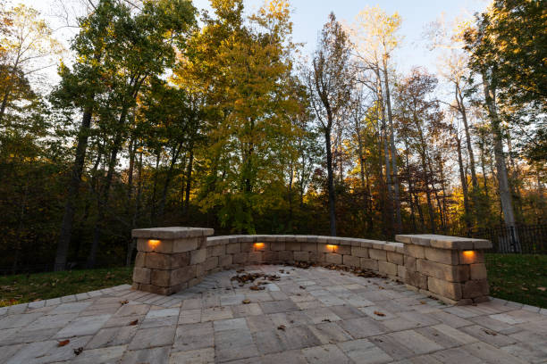 istock Backyard View with Concrete Pavers in Autumn Season 1782960416