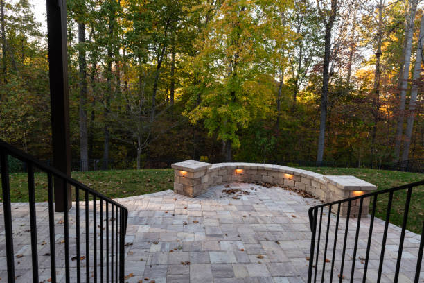 istock Backyard View with Concrete Pavers in Autumn Season 1782960420