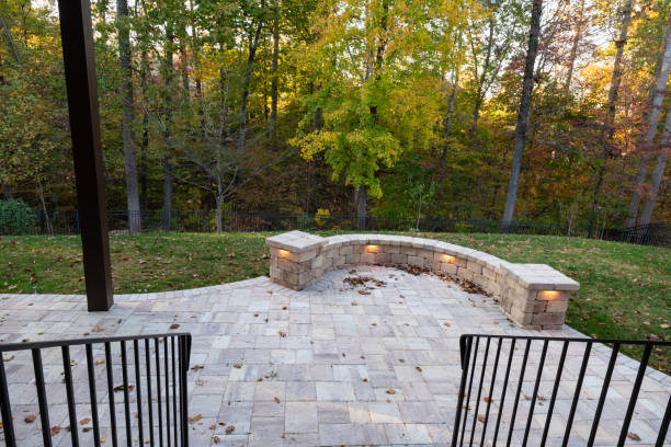 istock Backyard View with Concrete Pavers in Autumn Season 1782960437