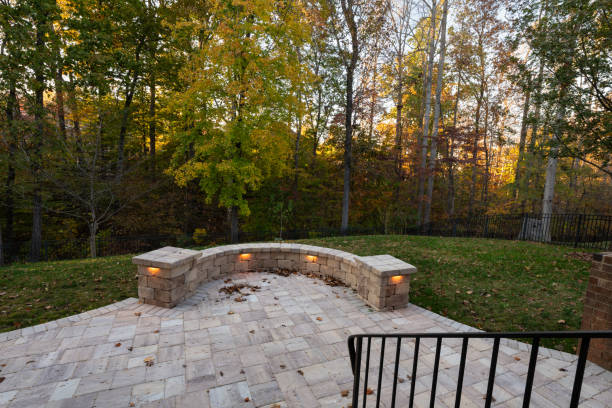 istock Backyard View with Concrete Pavers in Autumn Season 1782960439