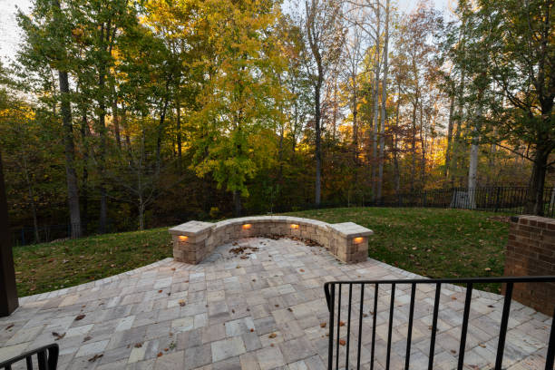 istock Backyard View with Concrete Pavers in Autumn Season 1782960444