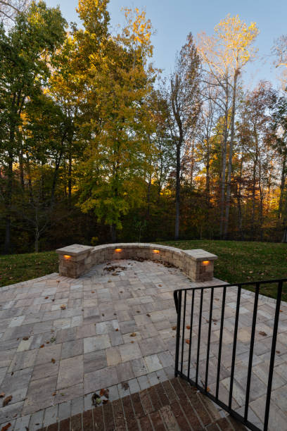 istock Backyard View with Concrete Pavers in Autumn Season 1782960718