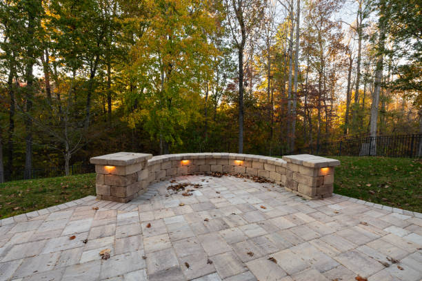 istock Backyard View with Concrete Pavers in Autumn Season 1782960965