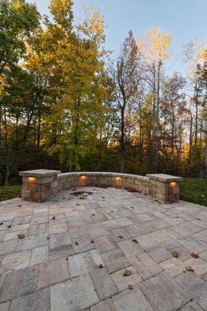 istock Backyard View with Concrete Pavers in Autumn Season 1782960968