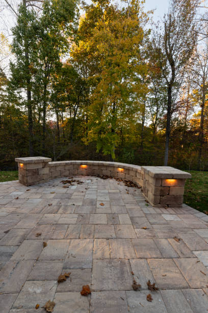 istock Backyard View with Concrete Pavers in Autumn Season 1782960985
