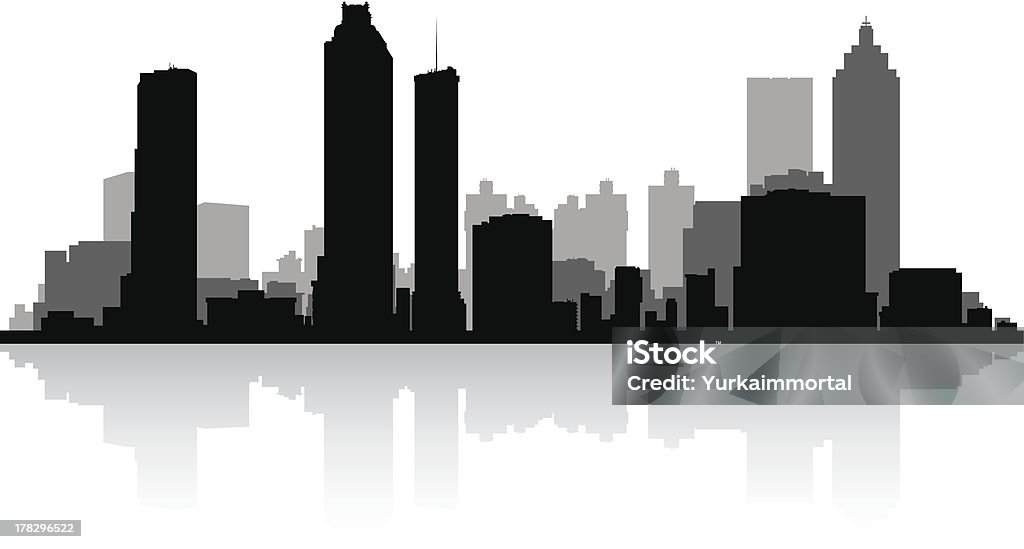 Atlanta city skyline silhouette - Lizenzfrei Architektur Vektorgrafik