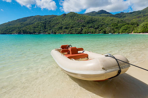 istock Rubber boat park on the sea shore 178297769