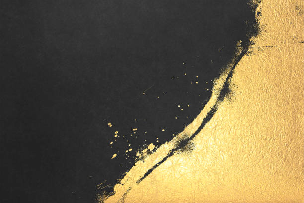 istock Japanese background with gold patterns on black Japanese paper. 1783027204