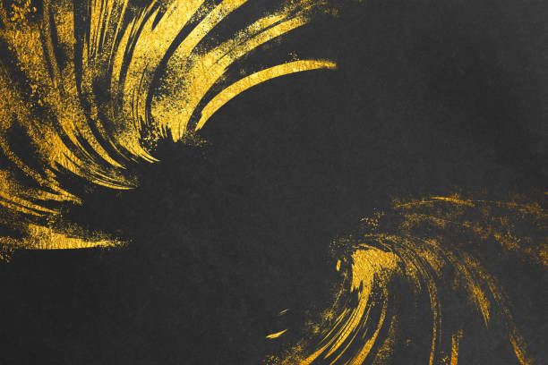 istock Japanese background with gold patterns on black Japanese paper. 1783027337