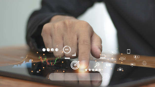 istock Male businessman hand using digital tablet to use marketing tools and check pay per click program traffic research on web page for online business and lifestyle concept. 1783047627