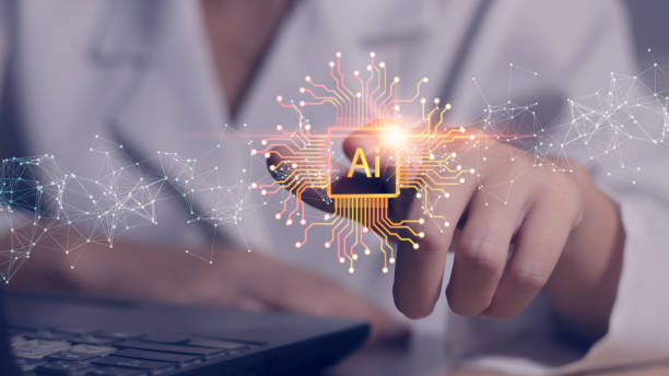 istock AI circuit board. Artificial intelligence in electronic PCB circuit pictogram. 1783047643