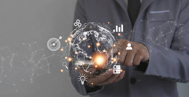 istock Businessman using smartphone technology, global internet connection application for business and digital marketing. finance and banking digital link technology big data 1783051899