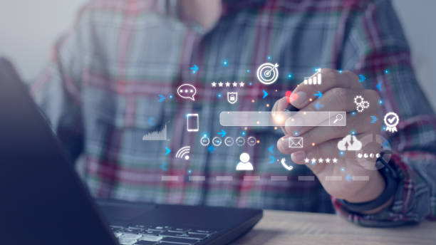 istock Businessman using digital tablet to use marketing tools and check pay per click web page traffic research program for online business and.. 1783052495