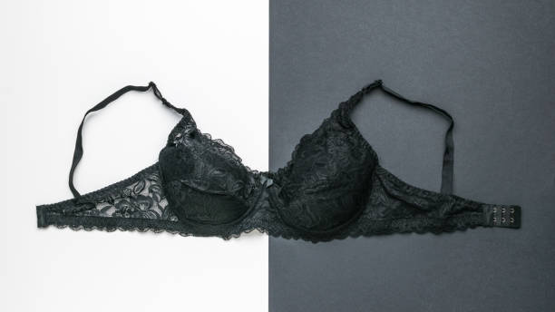 istock Black bra on a black and white background. 1783056363