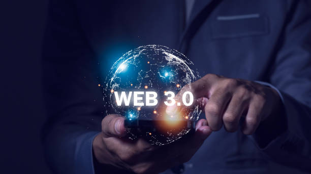 istock Web 3.0 Businessman uses mobile phone showing Web 3.0 with globe. Global Network Technology, Blockchain Future Technology, Global Futuristic, Internet Website Development, Global Business 1783062147