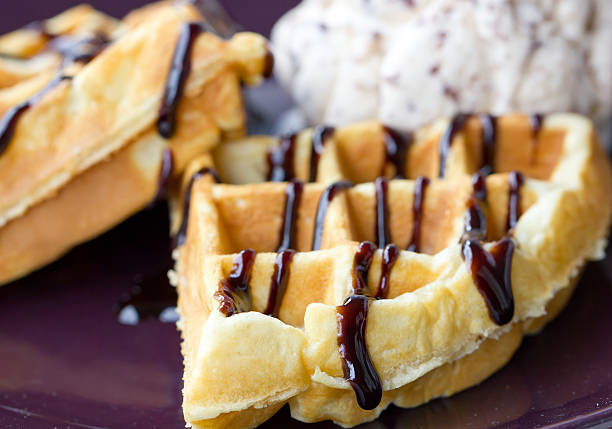 istock Baked waffle with ice cream. 178306660