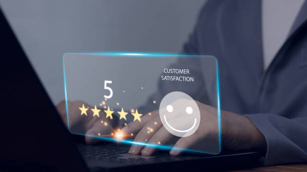 istock customer service The best scoring experience satisfaction survey concept via online application 1783071998