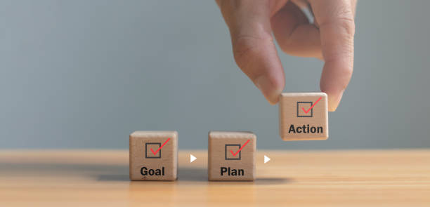 istock Goal plan action, Business action plan strategy, outline all the necessary steps to achieve your goal 1783072016