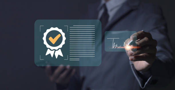 istock Businessman using pen to sign electronic documents with virtual screen, electronic signature concept. Technology 1783076371