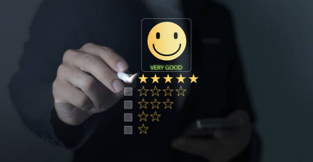 istock customer satisfaction survey concept Users rate the excellent service experience on the mobile application. 1783076936