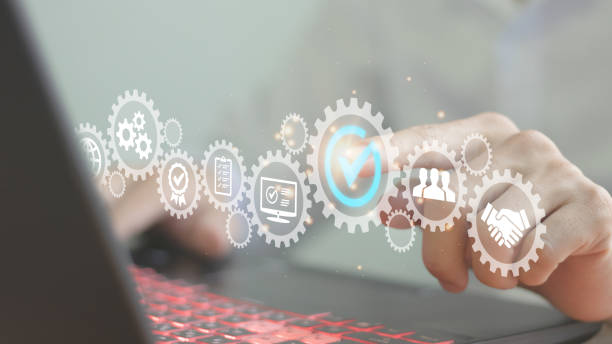 istock Quality management with QA (warranty), QC (control) standards and certification concepts. comply with requirements and standards Stay with a manager or auditor. 1783077500