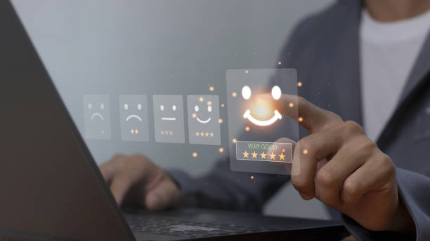istock customer service The best scoring experience satisfaction survey concept via online application 1783079638