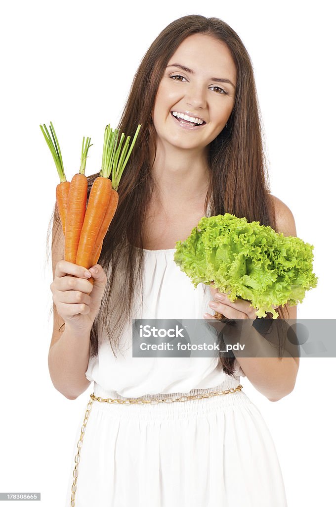 Fille avec des légumes - Photo de Adolescent libre de droits